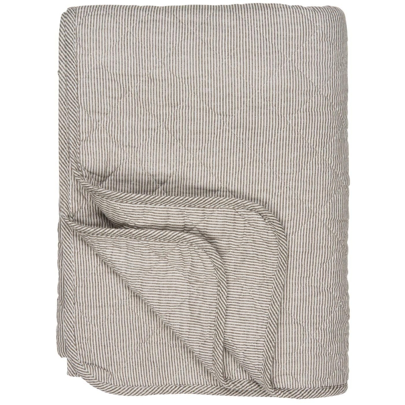 plaid-quilt katoen krijtstreep beige off white 130 x 180 cm ib-laursen quilt white-soil coloured stripes5