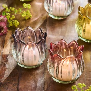 sfeerlichtje tulp 3 kleuren hoog 7 cm diameter 7 cm ib-laursen candle holder tulip for tealight tulip shaped1