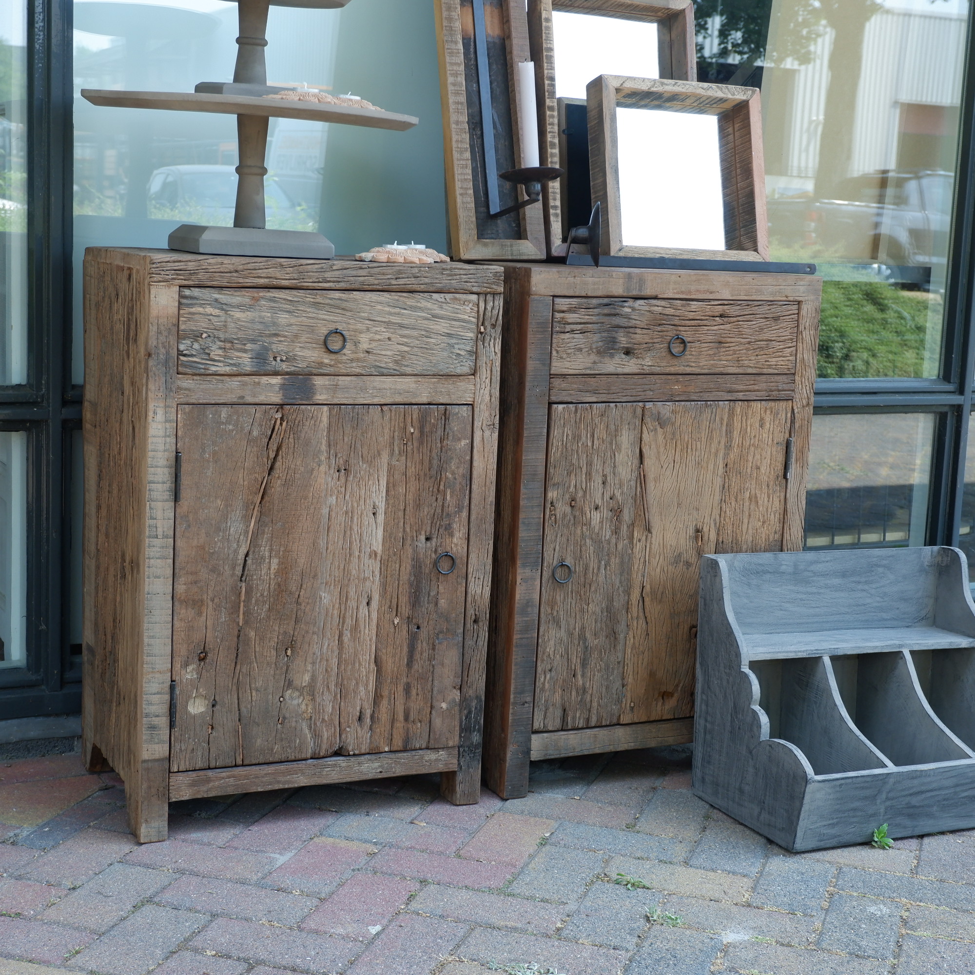 Nachtkast Old wood met lade en deur - Afbeelding 16