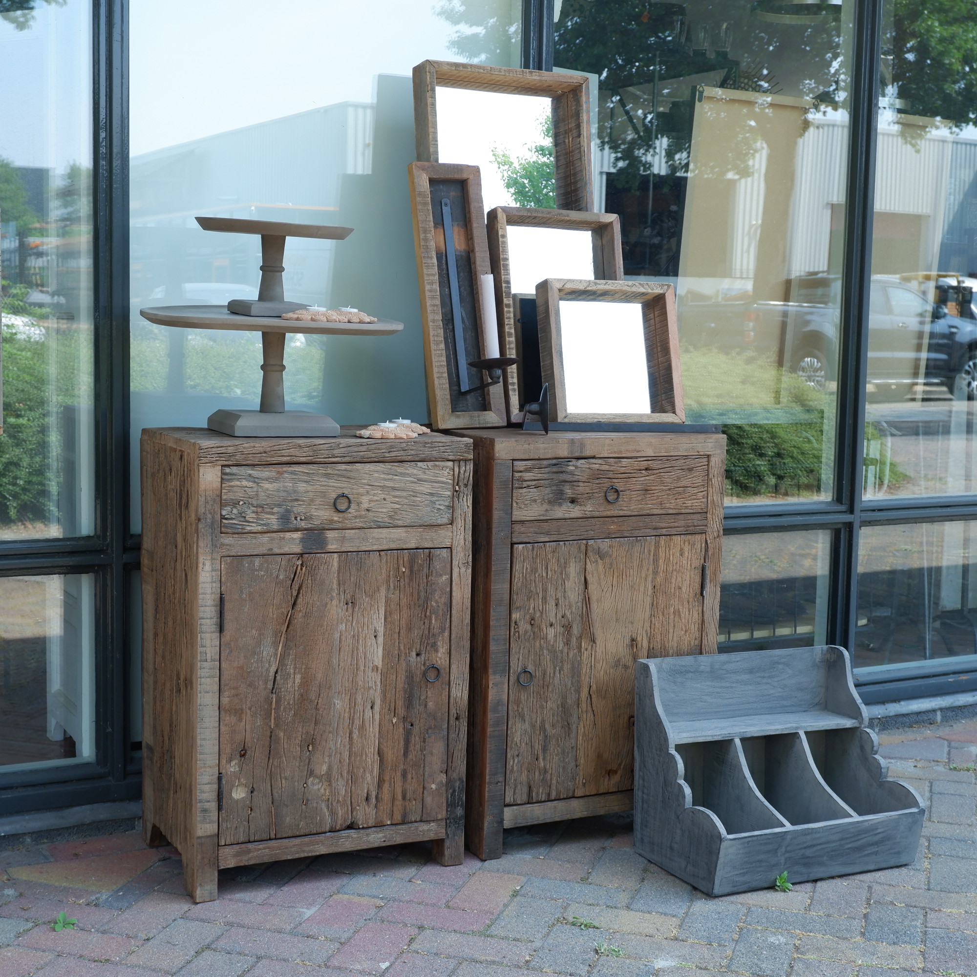 Nachtkast Old wood met lade en deur - Afbeelding 15