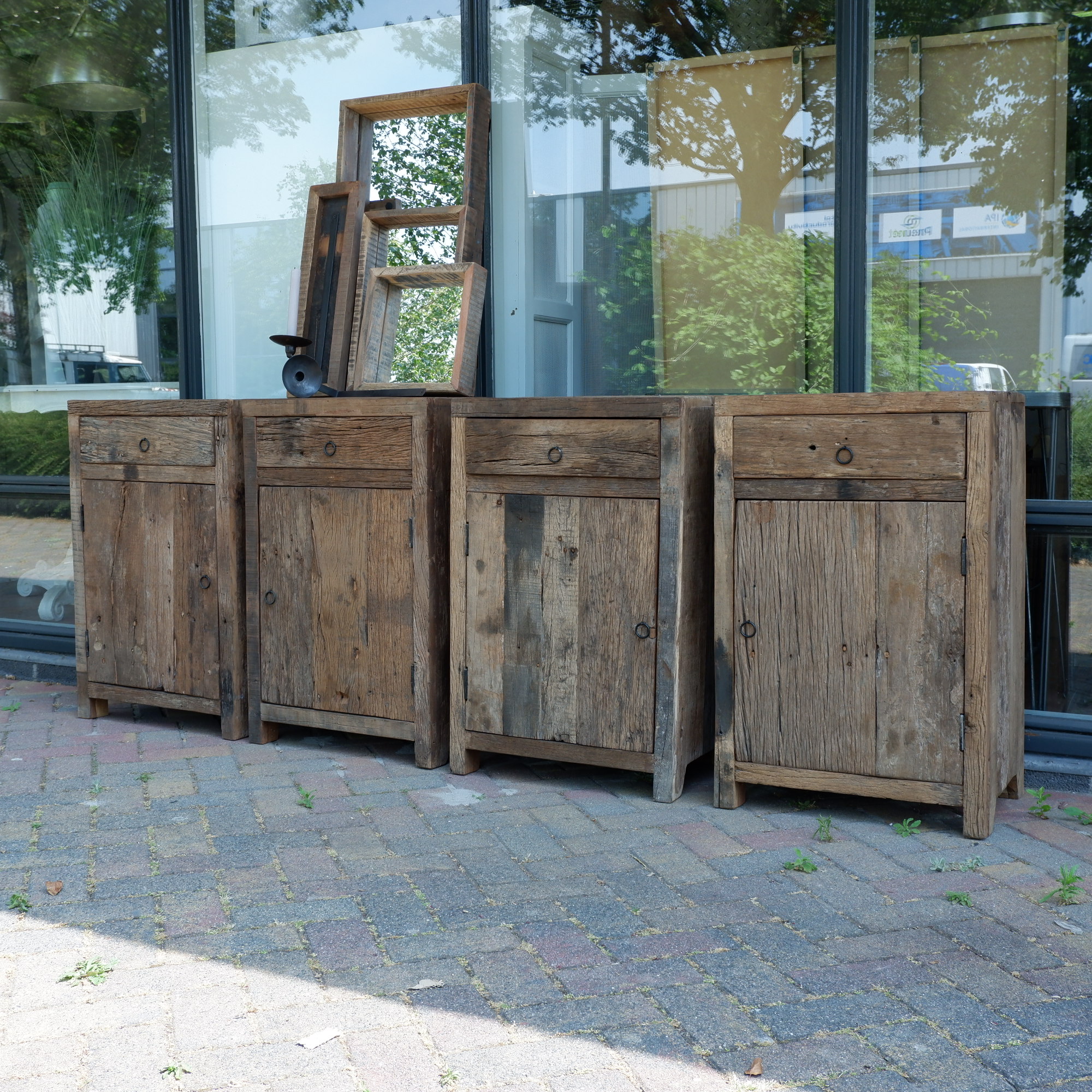 Nachtkast Old wood met lade en deur - Afbeelding 17