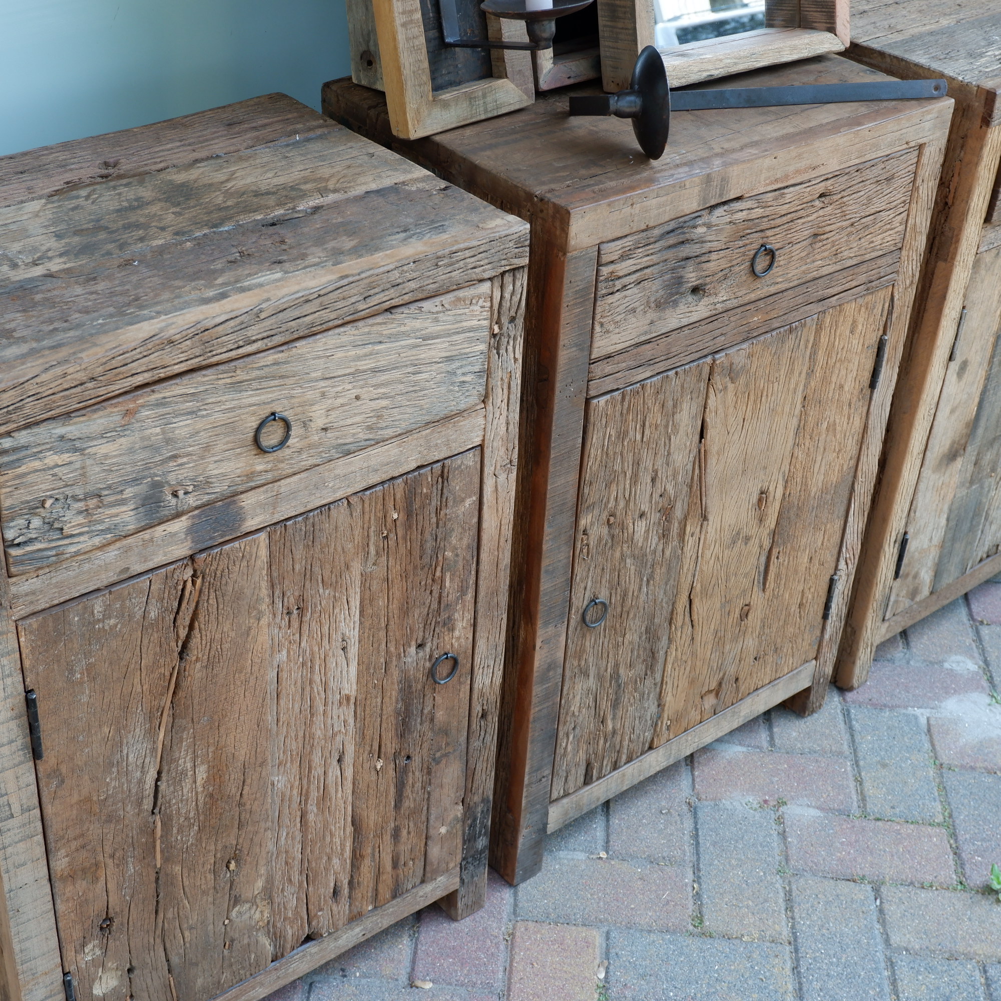 Nachtkast Old wood met lade en deur - Afbeelding 13