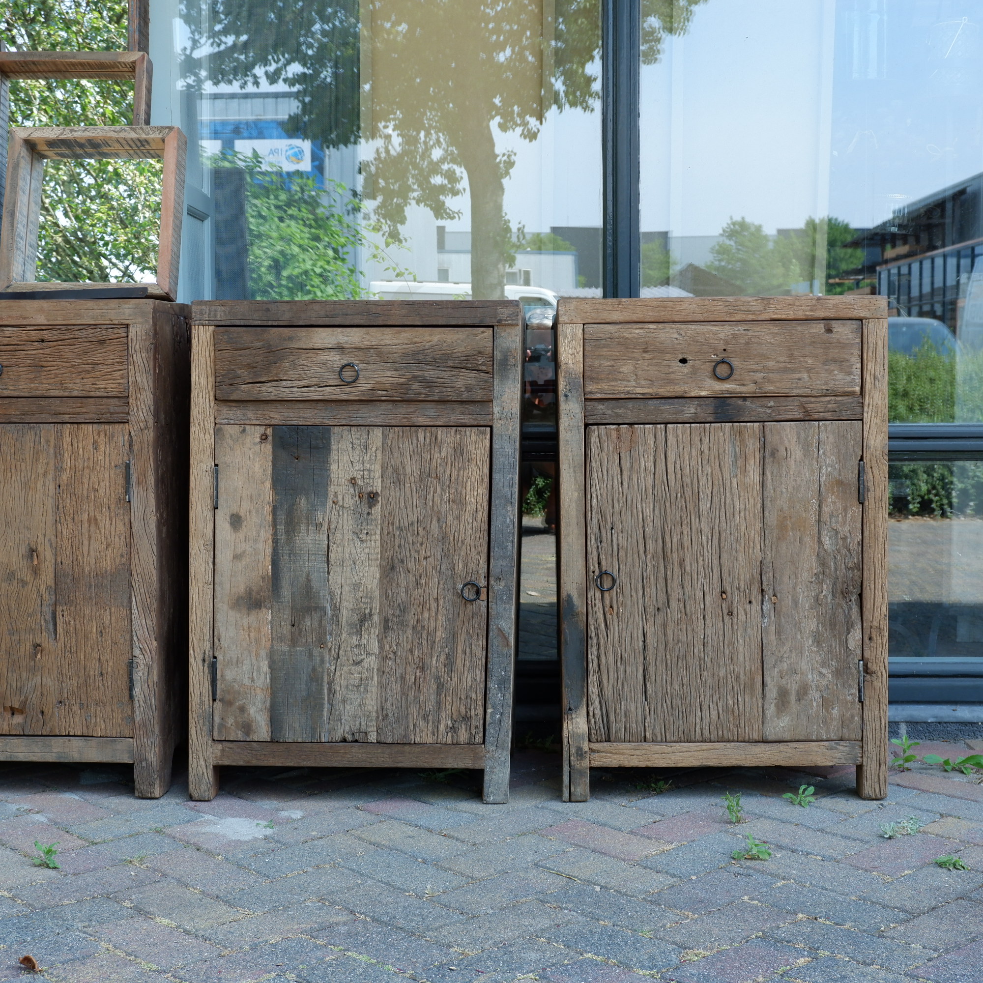 Nachtkast Old wood met lade en deur - Afbeelding 18