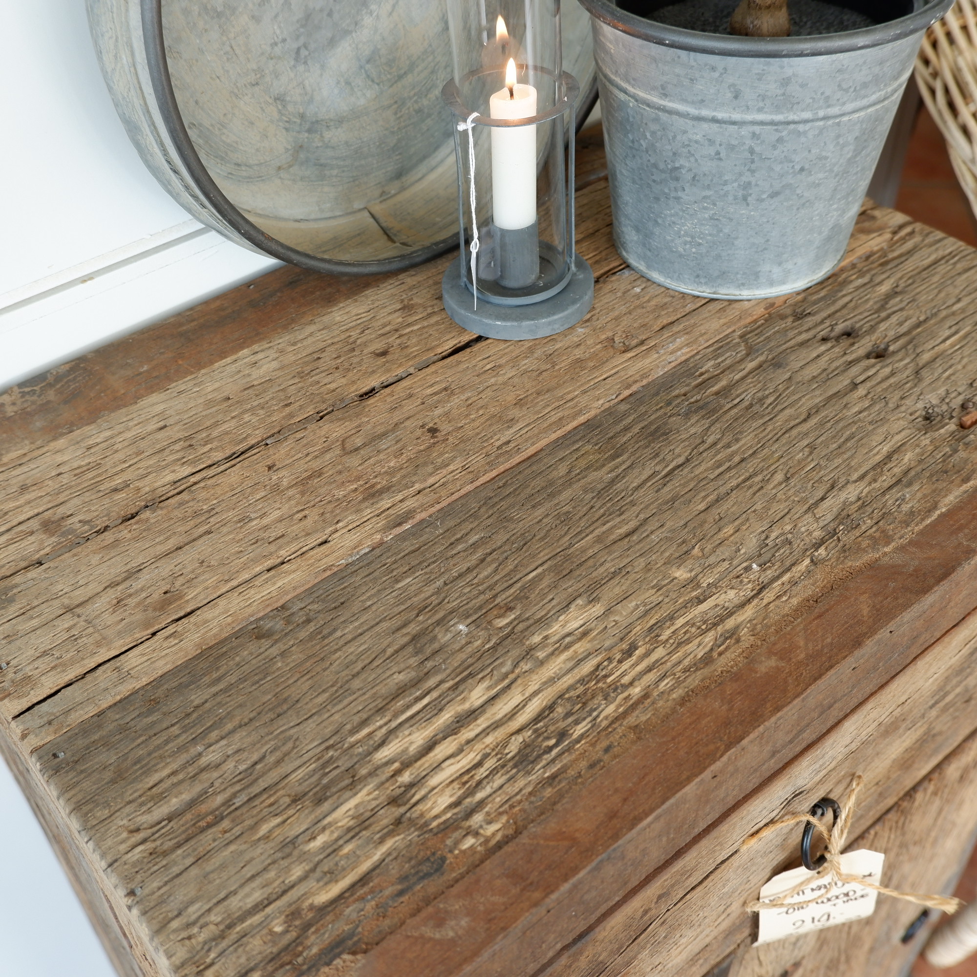 Nachtkast Old wood met lade en deur - Afbeelding 3