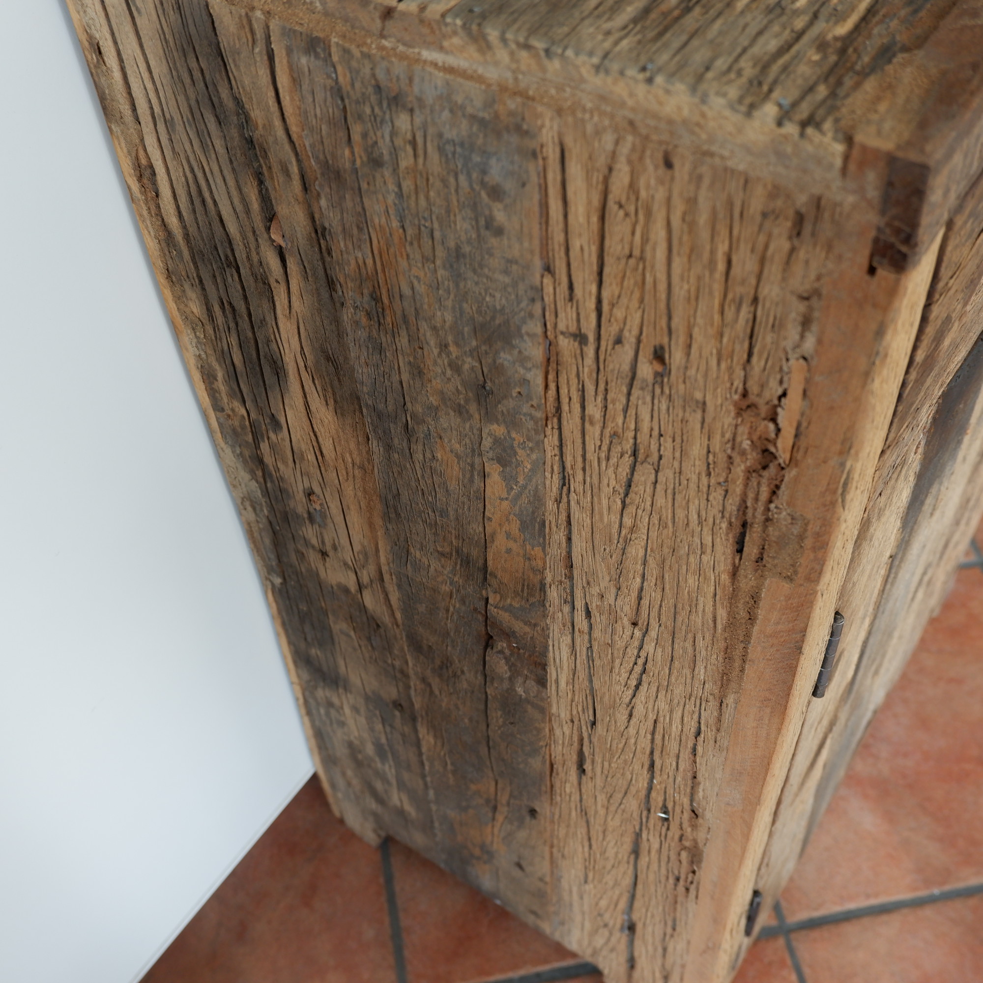 Nachtkast Old wood met lade en deur - Afbeelding 8