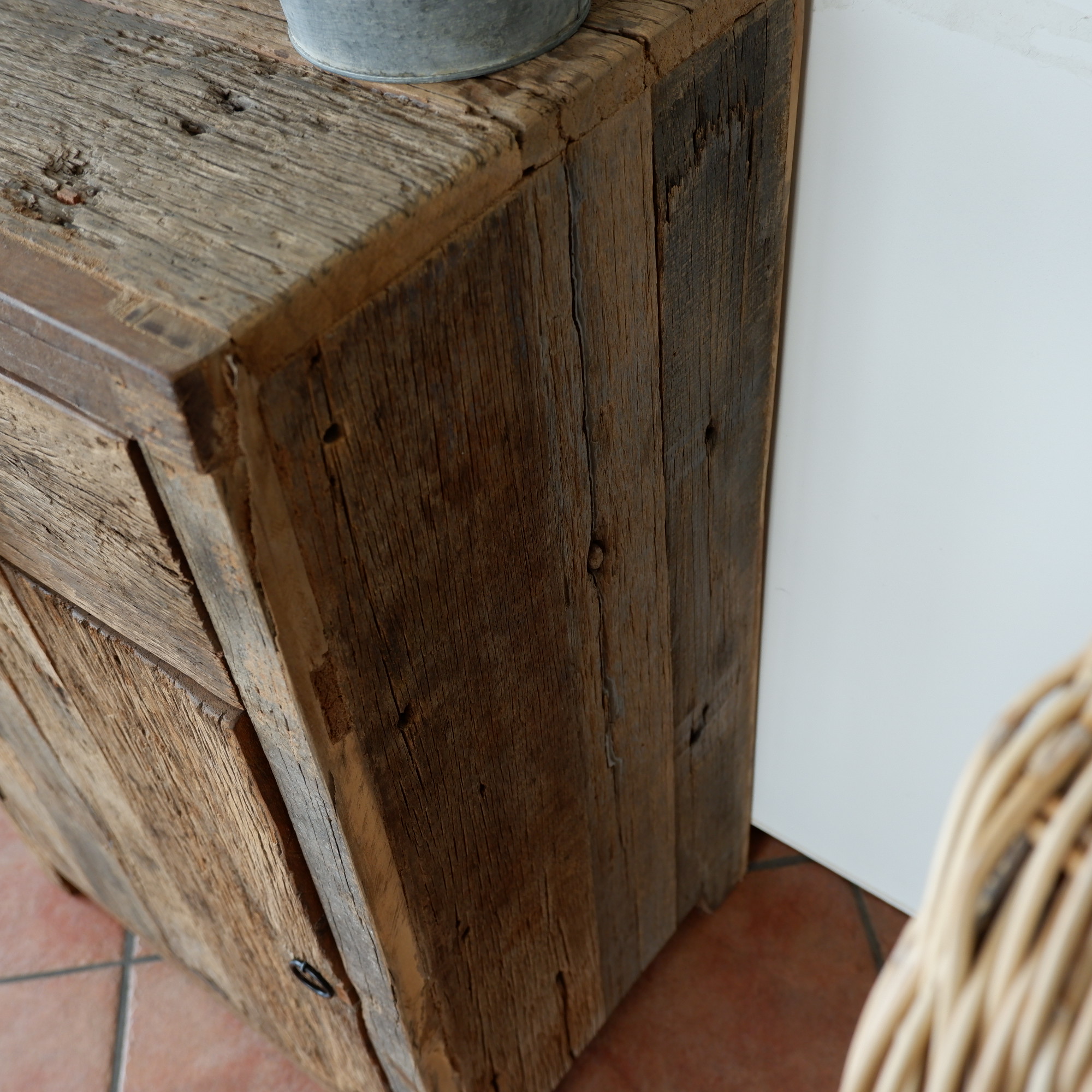 Nachtkast Old wood met lade en deur - Afbeelding 9