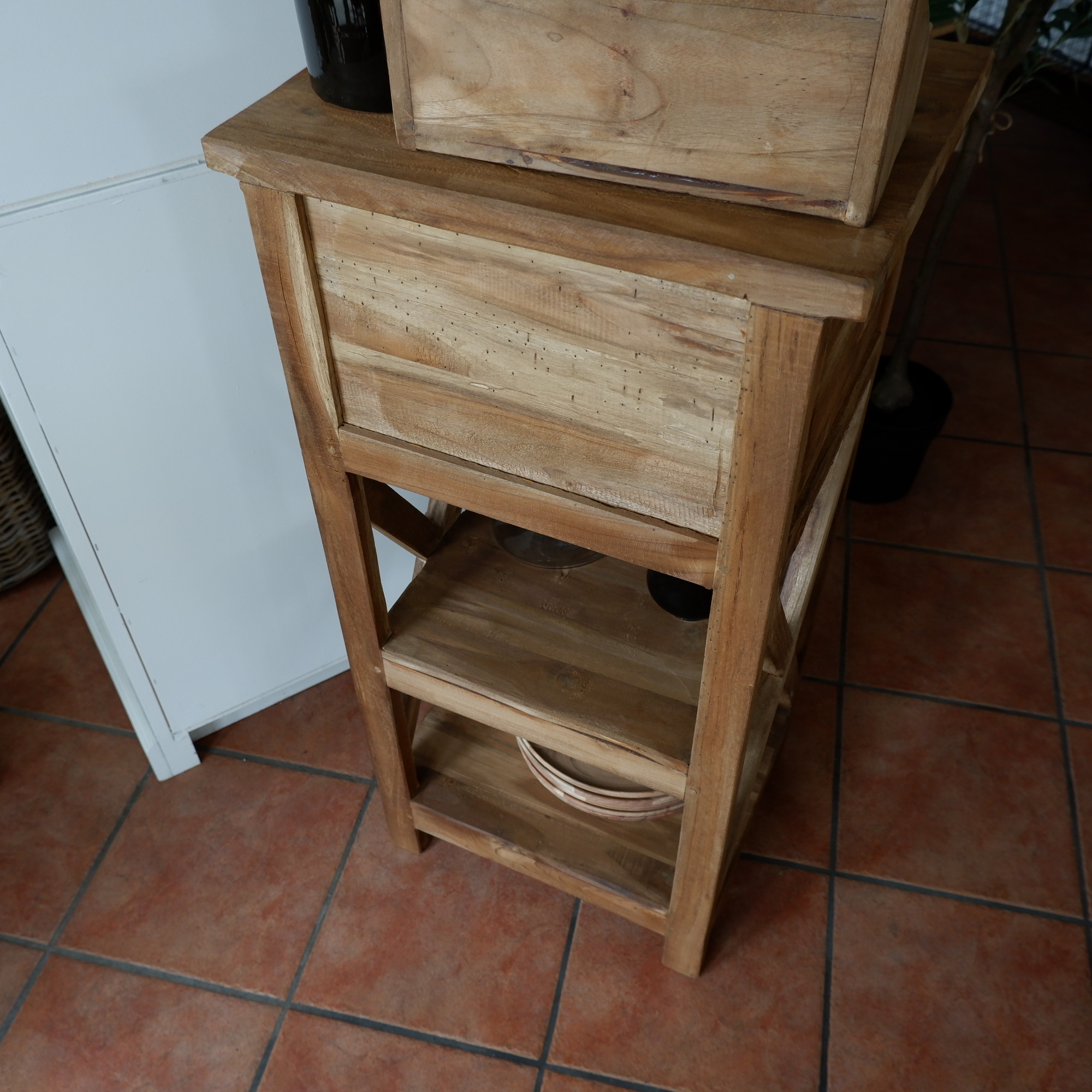 Kastje Cross met lade en 2 planken oud teak - Afbeelding 12