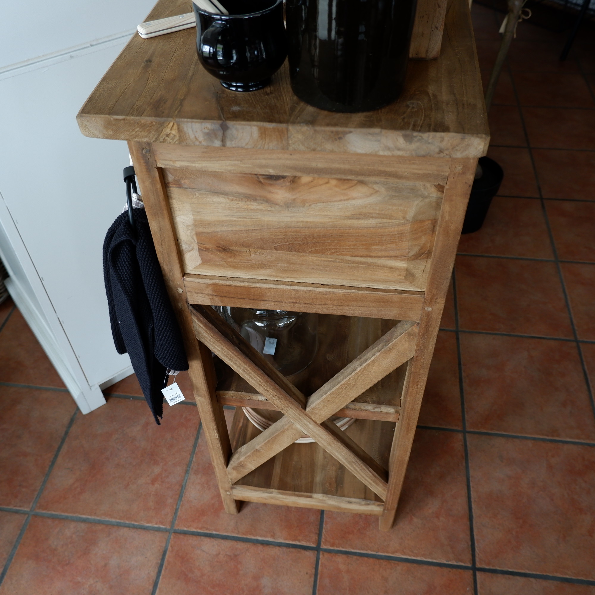 Kastje Cross met lade en 2 planken oud teak - Afbeelding 11