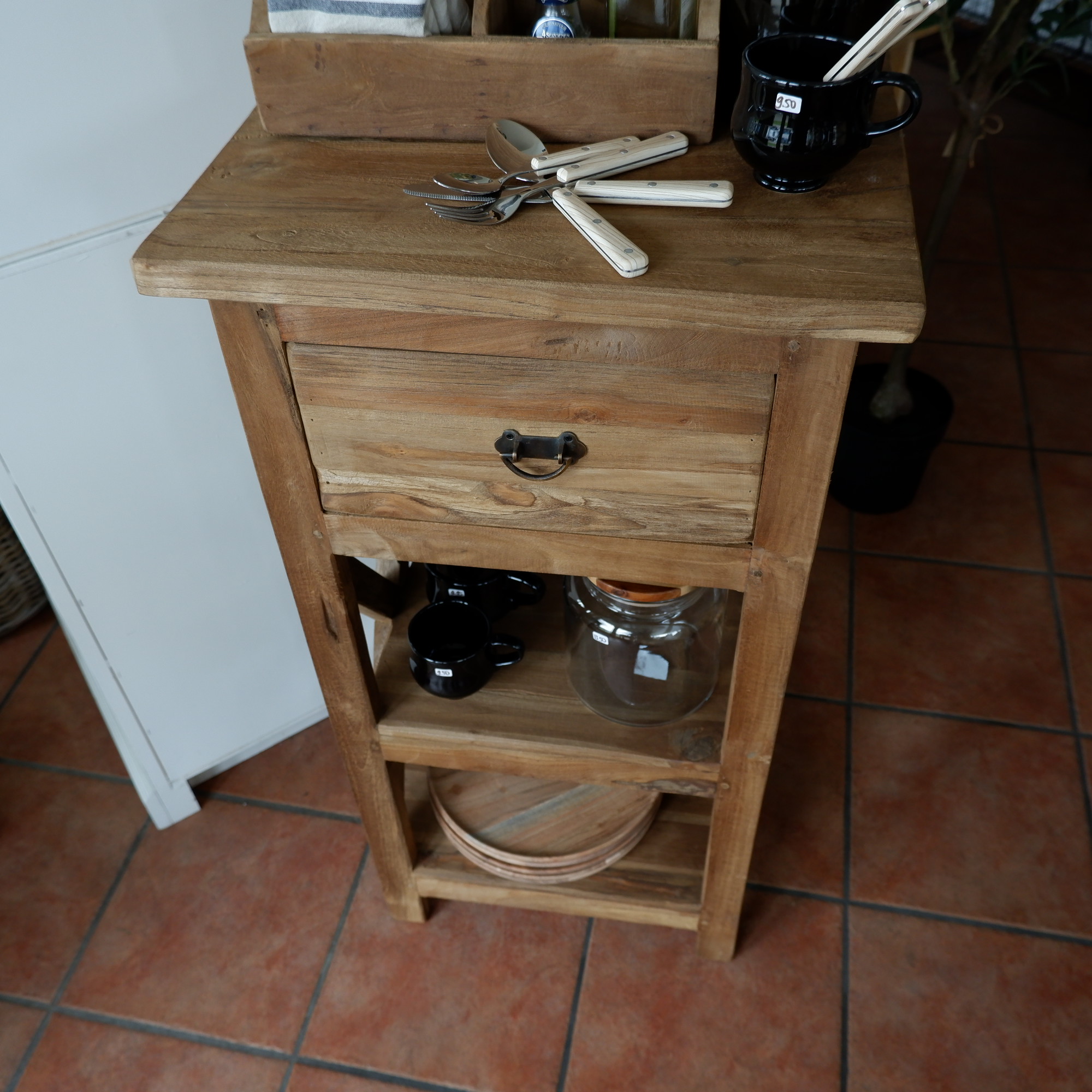 Kastje Cross met lade en 2 planken oud teak - Afbeelding 10