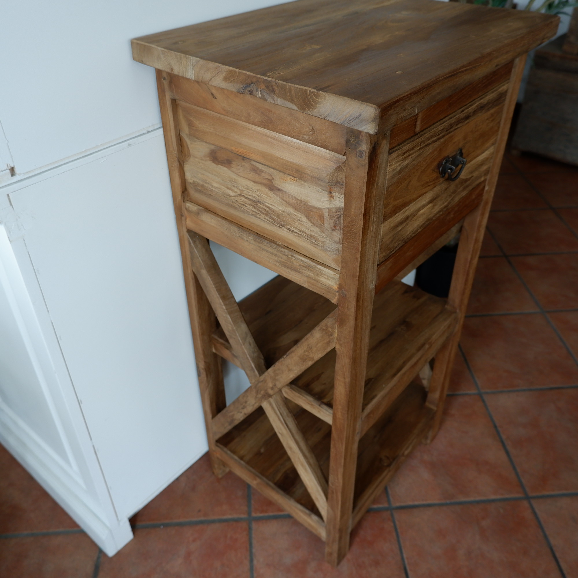 Kastje Cross met lade en 2 planken oud teak - Afbeelding 19