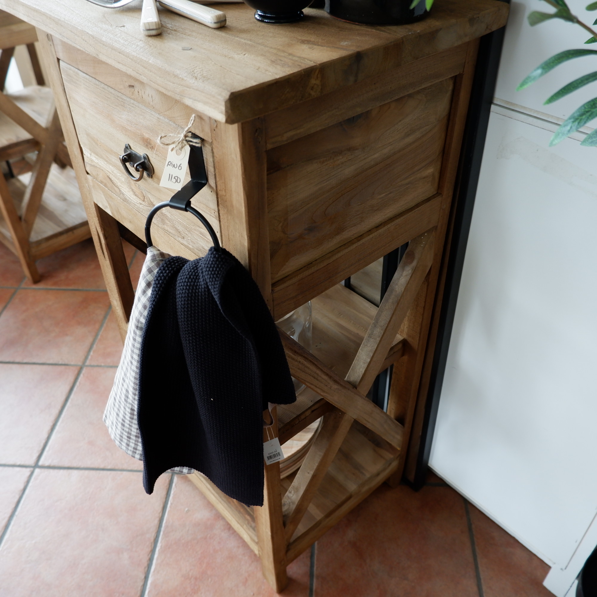 Kastje Cross met lade en 2 planken oud teak - Afbeelding 7