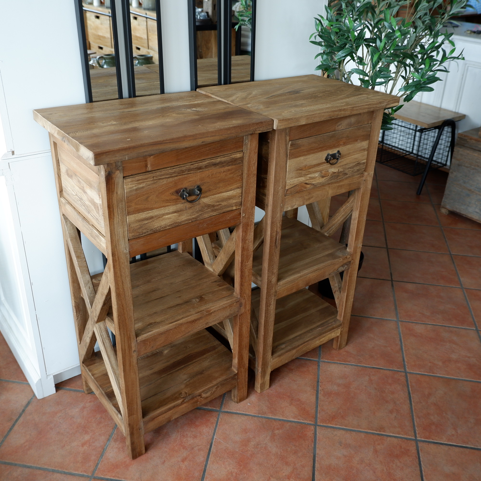 Kastje Cross met lade en 2 planken oud teak - Afbeelding 16