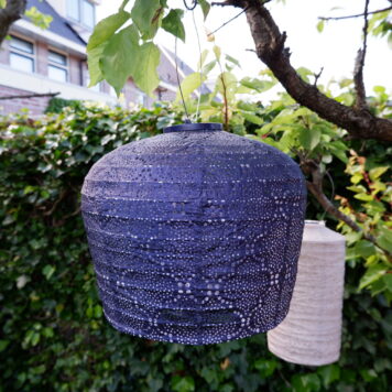 lumiz solar lampion arch 30 cm tyvek patroon bazaar kleur future dusk is blauw paars1