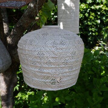 lumiz solar lampion arch 30 cm tyvek patroon topaze kleur soft blush is heel zacht beige met vleugje zalm10
