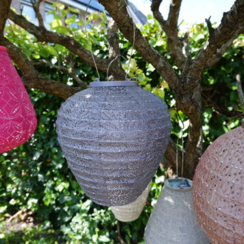 lumiz solar lampion balloon 20 cm tyvek patroon folia kleur mauve purple is een vergrijsde lichte lila10