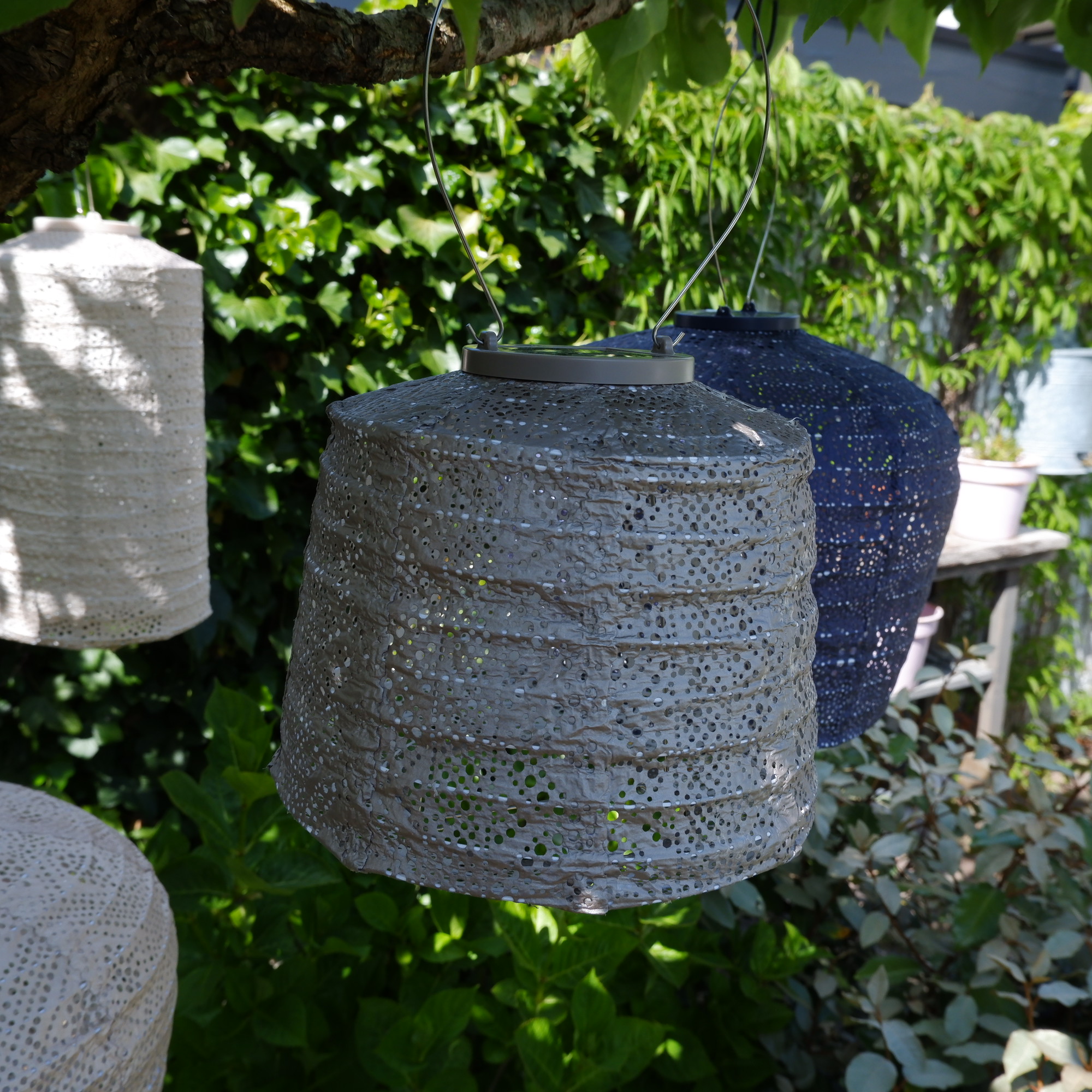 Lampshade solar lampion Ø20 cm taupe - Afbeelding 2