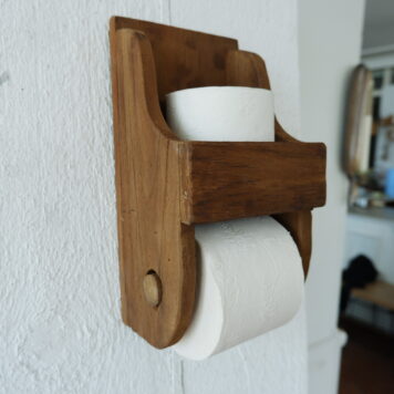 toiletrolhouder oud teak hoog 30 cm breed 15 cm diep 13 cm1