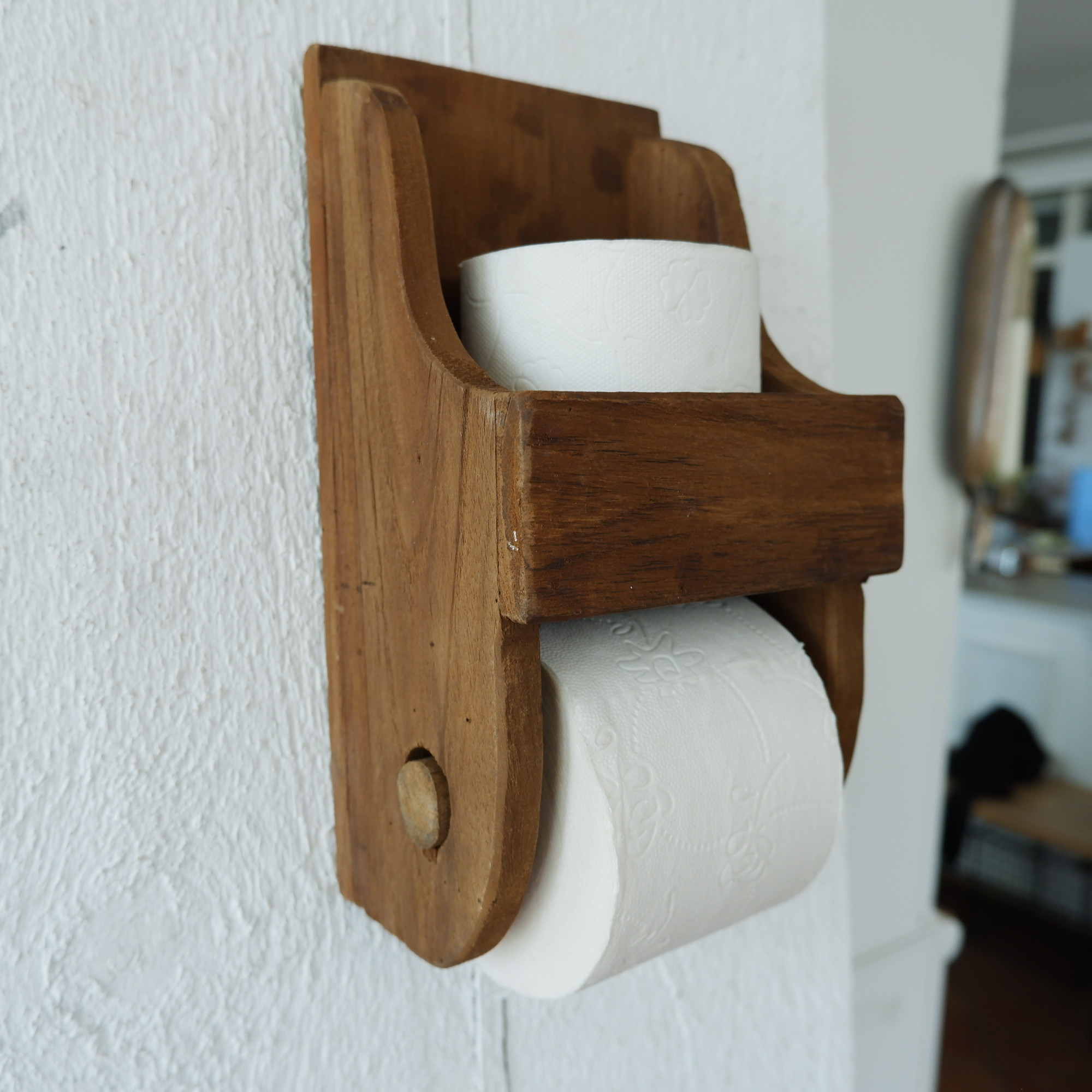toiletrolhouder oud teak hoog 30 cm breed 15 cm diep 13 cm1