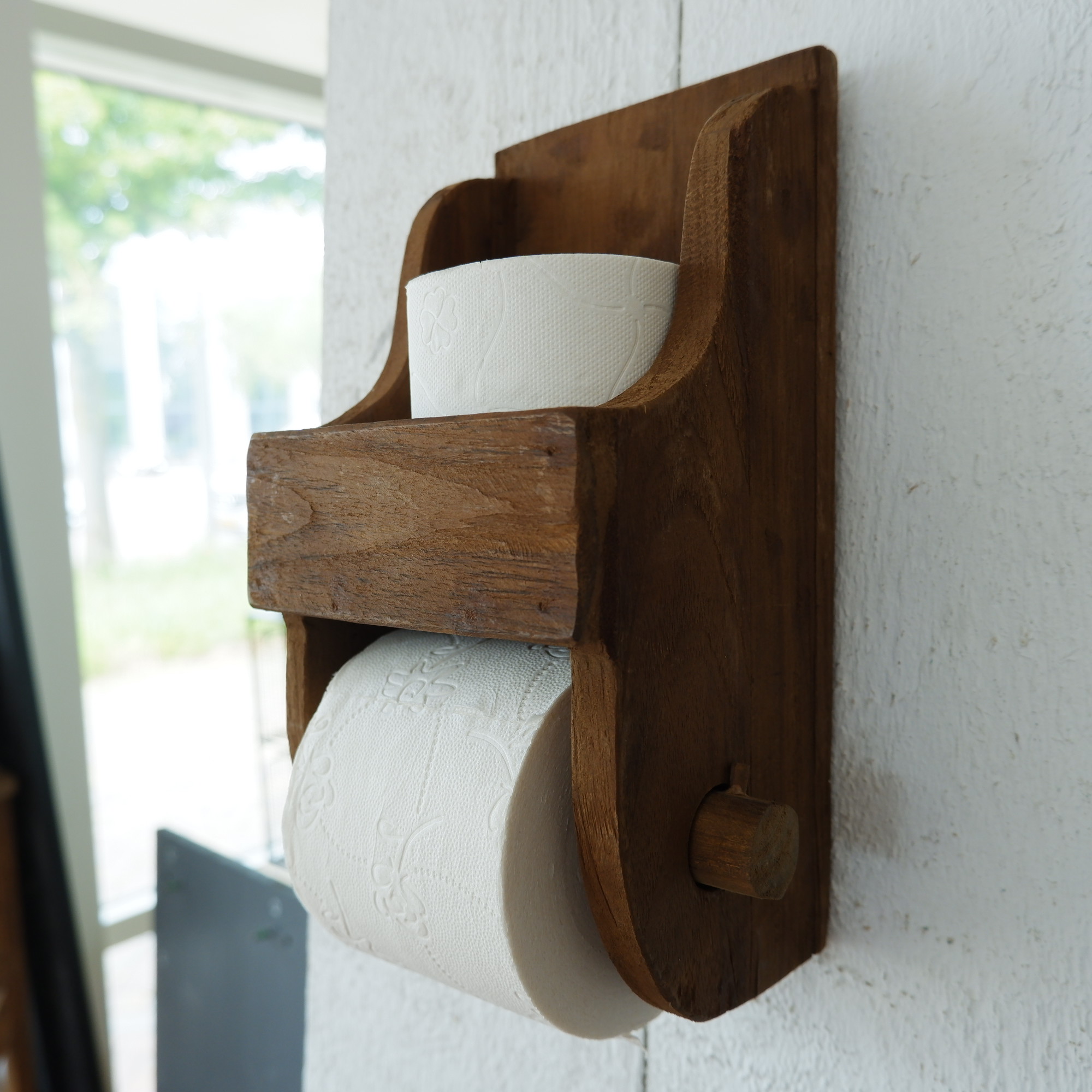 Toiletrolhouder oud teak - Afbeelding 3