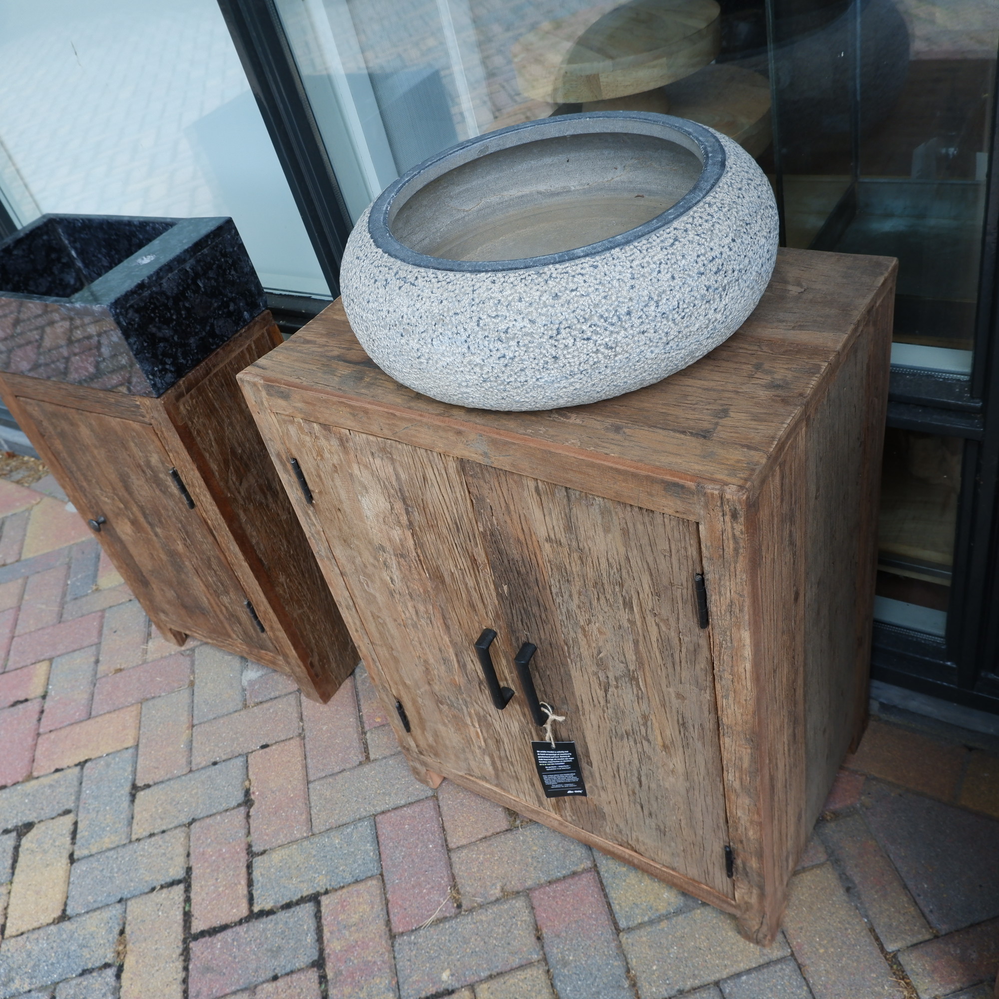 2-deurs kastje oud vergrijsd hout Limited edition - Afbeelding 4