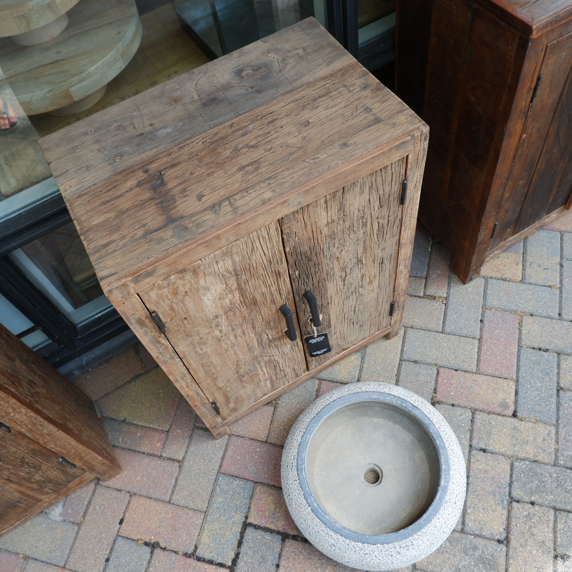2-deurs kastje oud vergrijsd hout Limited edition - Afbeelding 5