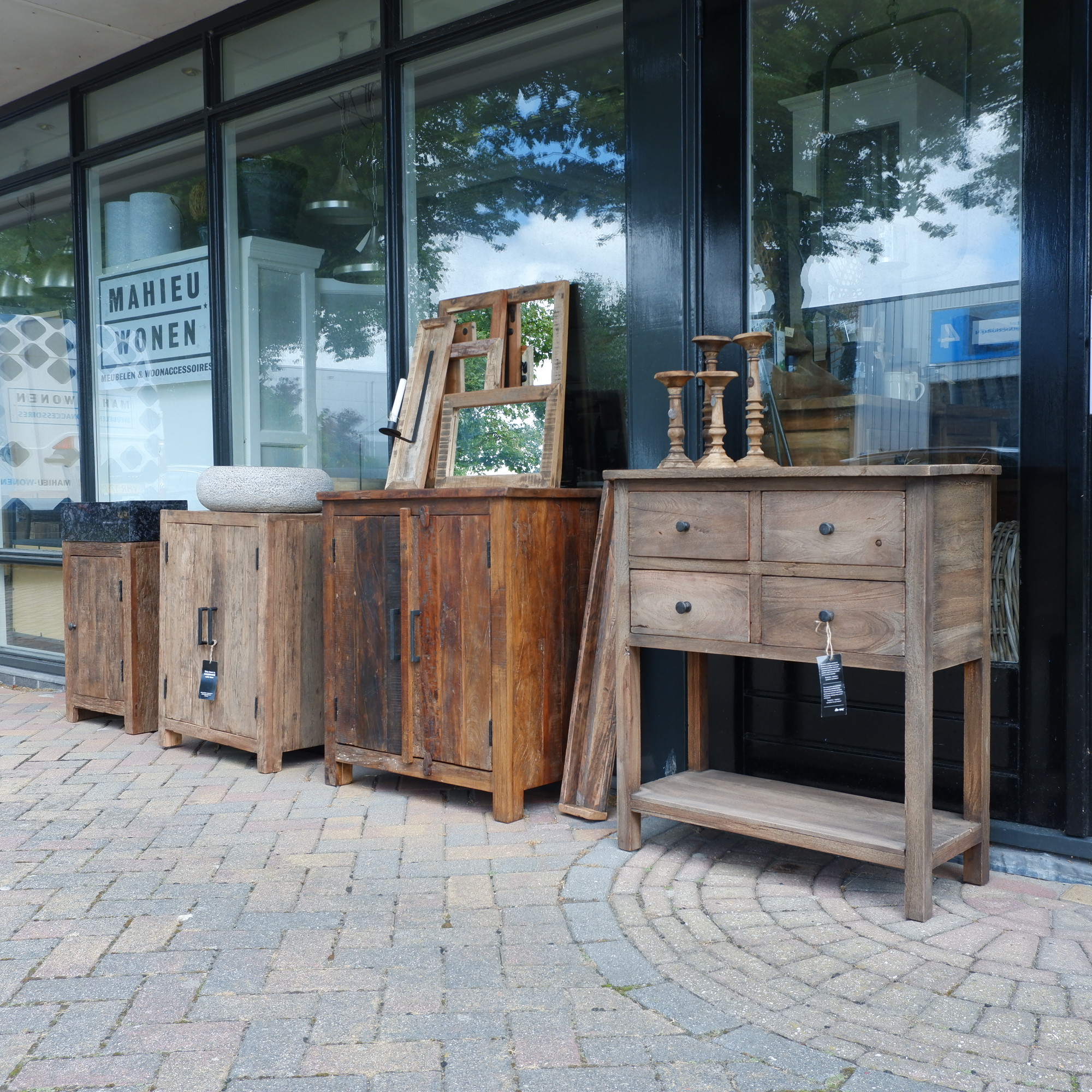 2-deurs kastje oud vergrijsd hout Limited edition - Afbeelding 8