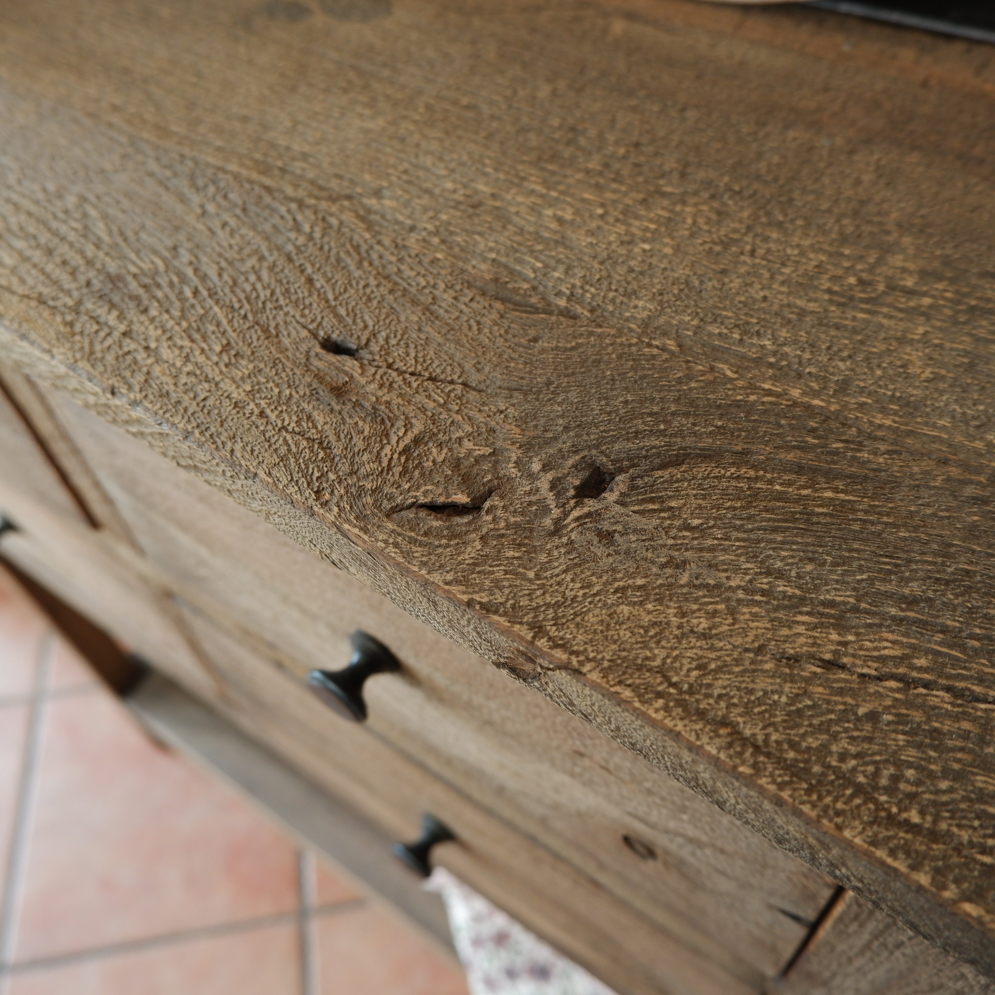 Haltafel Pacha 4 lades en onderplank vergrijsd teak - Afbeelding 9