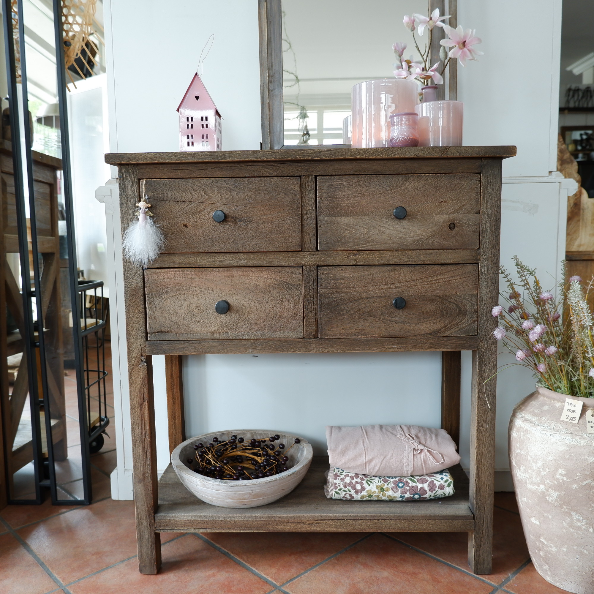 Haltafel Pacha 4 lades en onderplank vergrijsd teak - Afbeelding 3