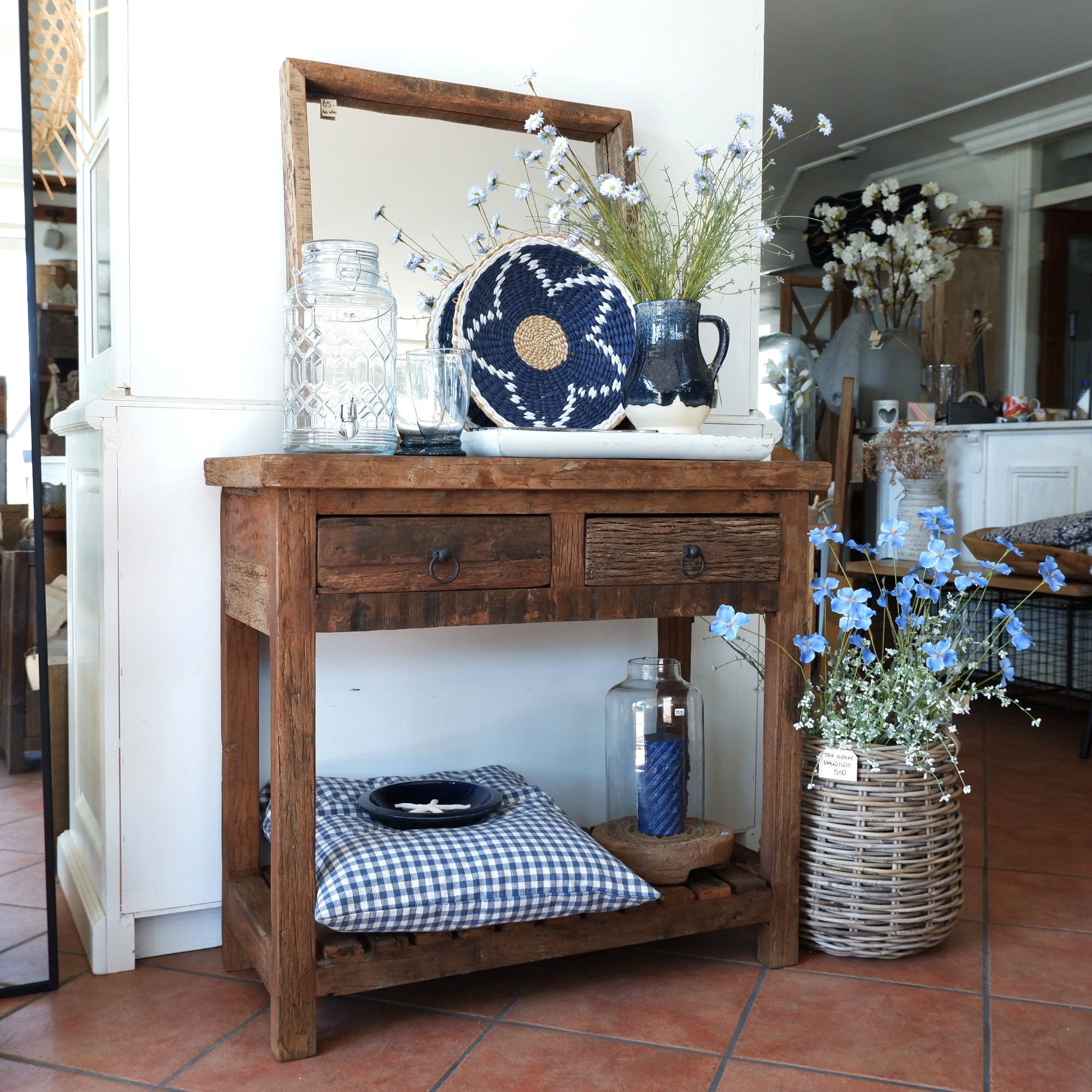 Haltafel 2 lades en onderplank Old wood - Afbeelding 3