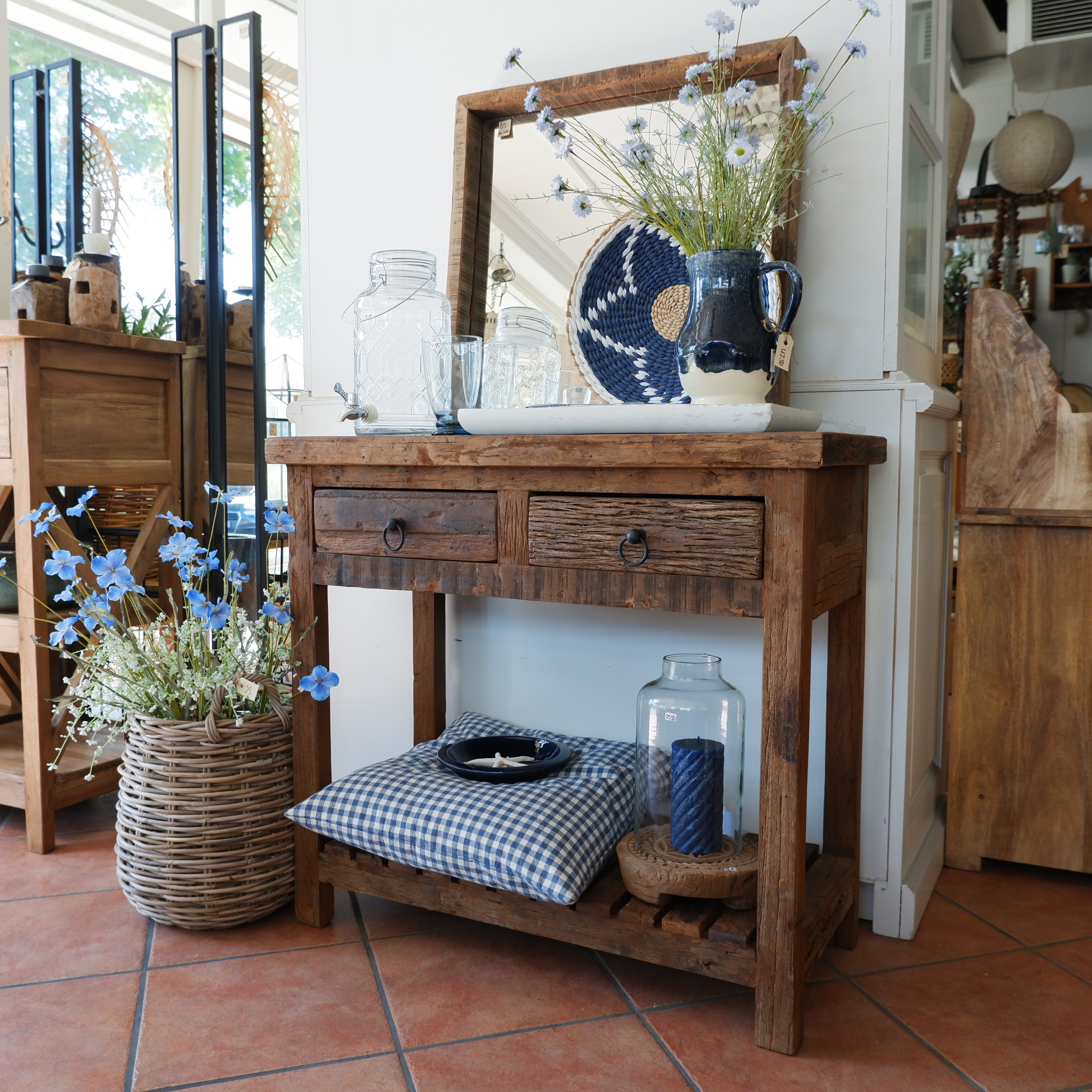 Haltafel 2 lades en onderplank Old wood - Afbeelding 4
