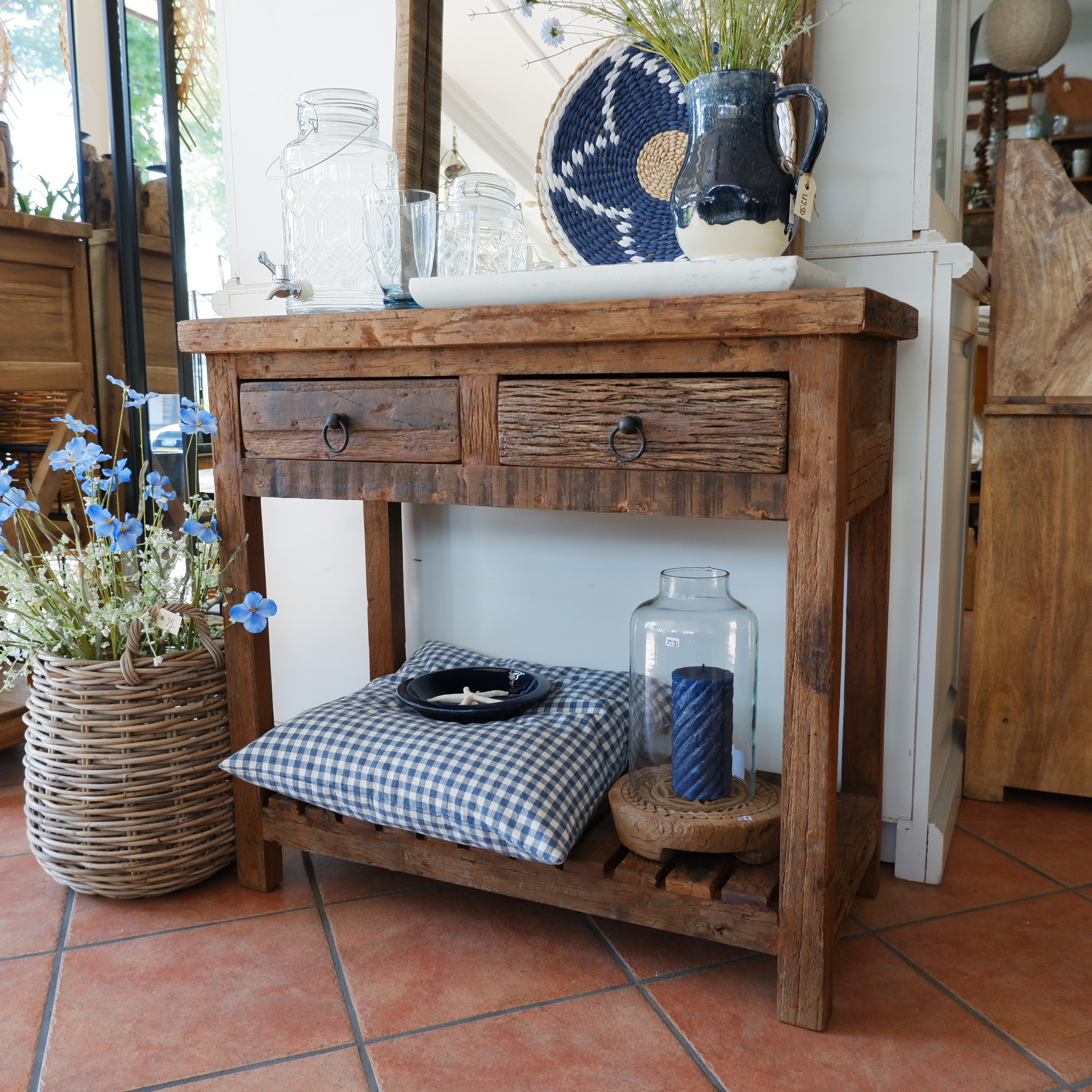 Haltafel 2 lades en onderplank Old wood - Afbeelding 5