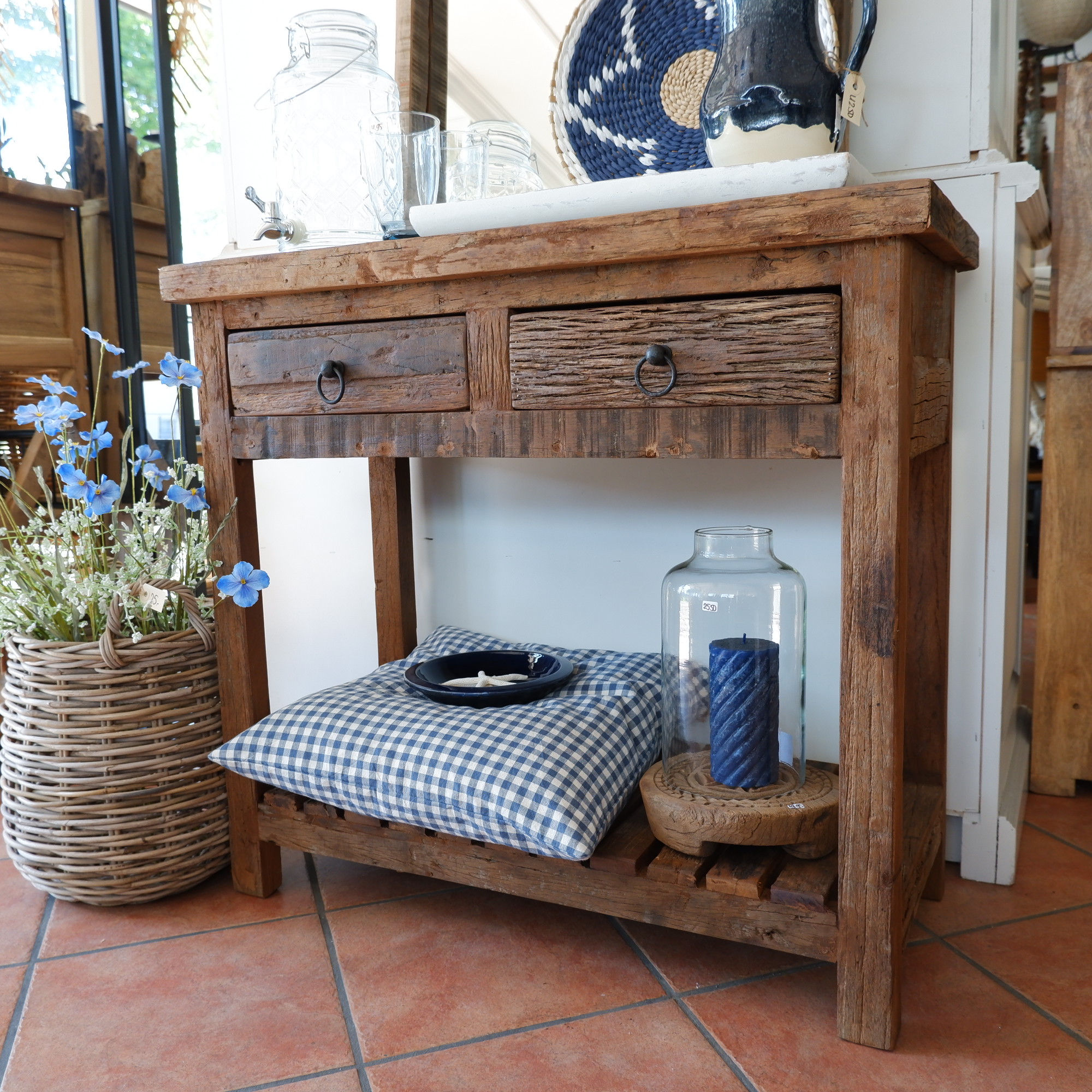 Haltafel 2 lades en onderplank Old wood - Afbeelding 6
