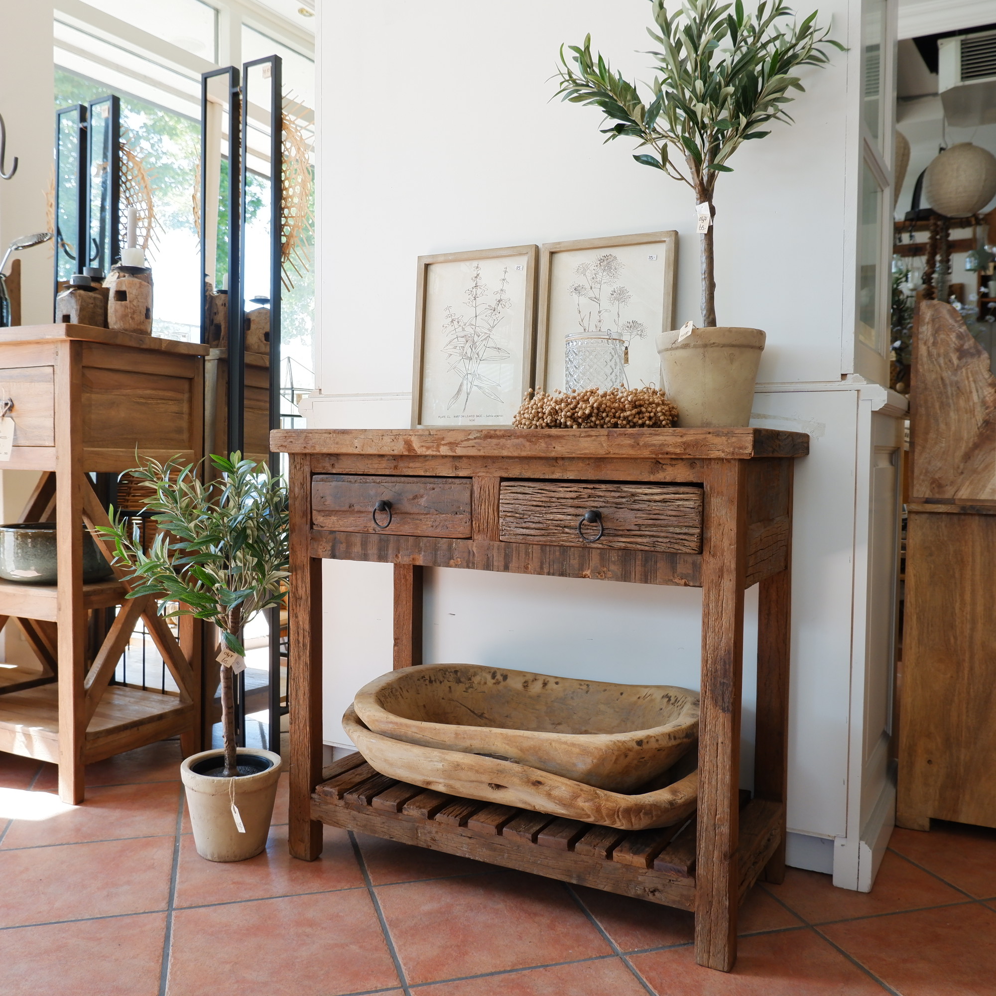 Haltafel 2 lades en onderplank Old wood - Afbeelding 12