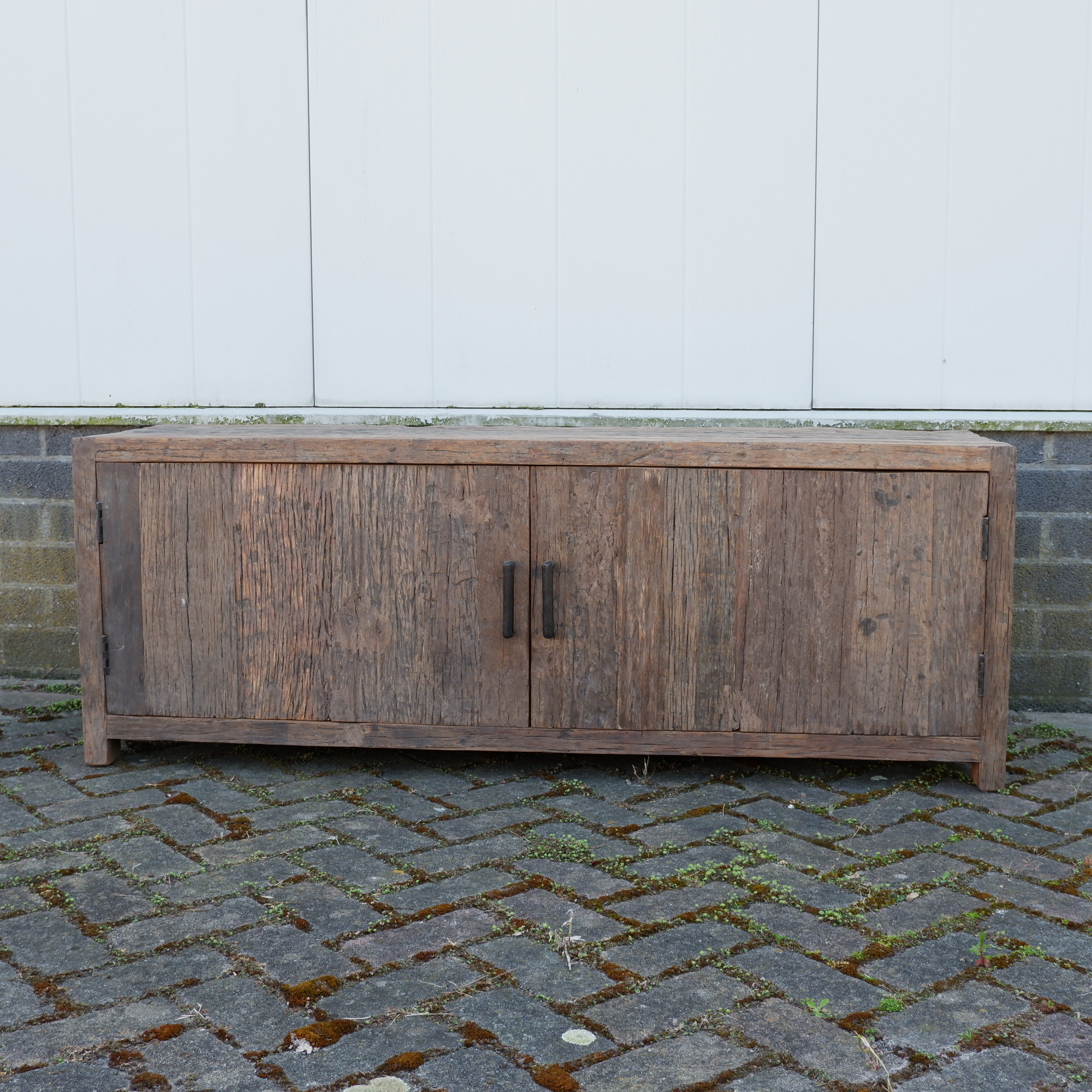 Tv dressoir Monaco 2 deuren oud vergrijsd hout VERWACHT 1 JULI - Afbeelding 11