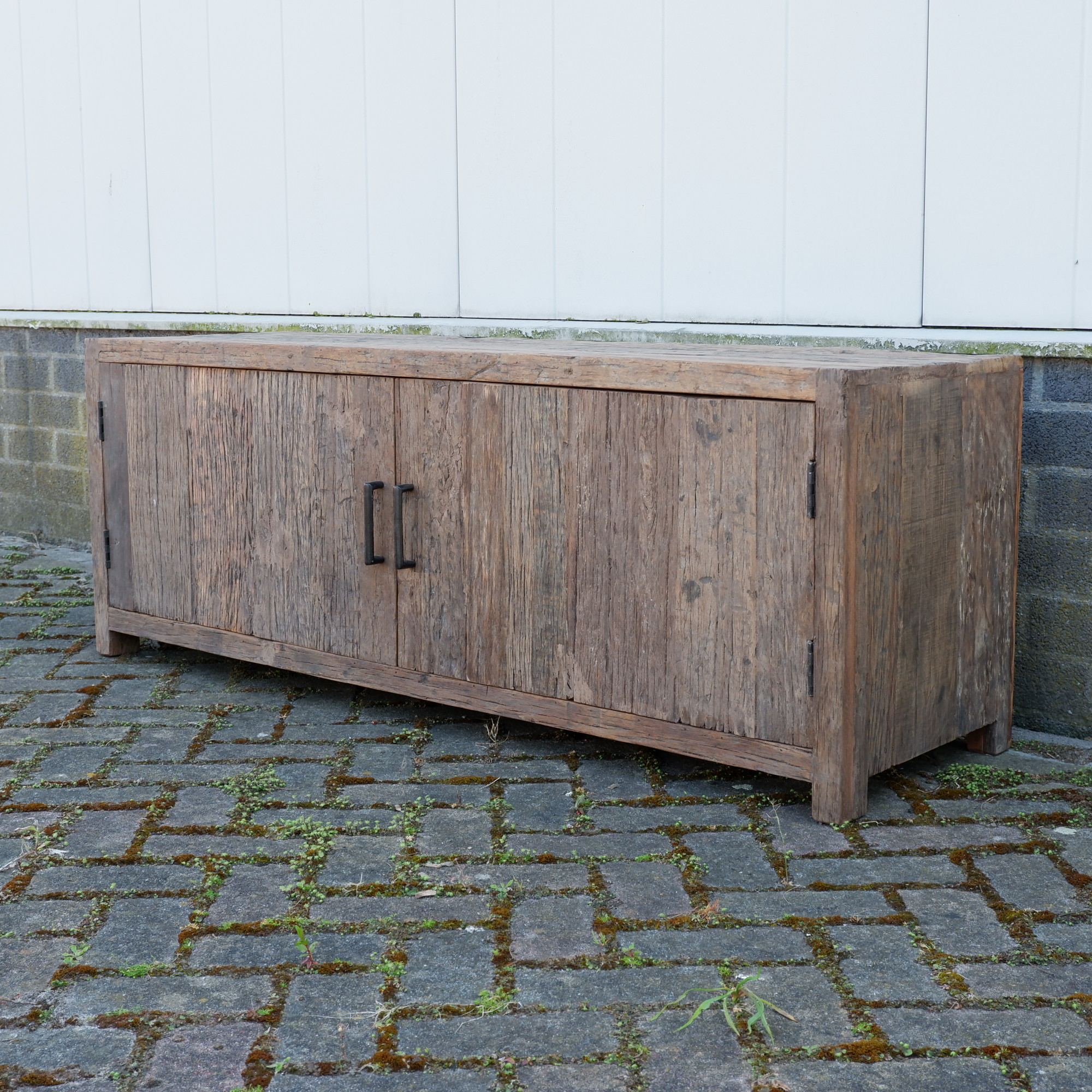 Tv dressoir Monaco 2 deuren oud vergrijsd hout VERWACHT 1 JULI - Afbeelding 12