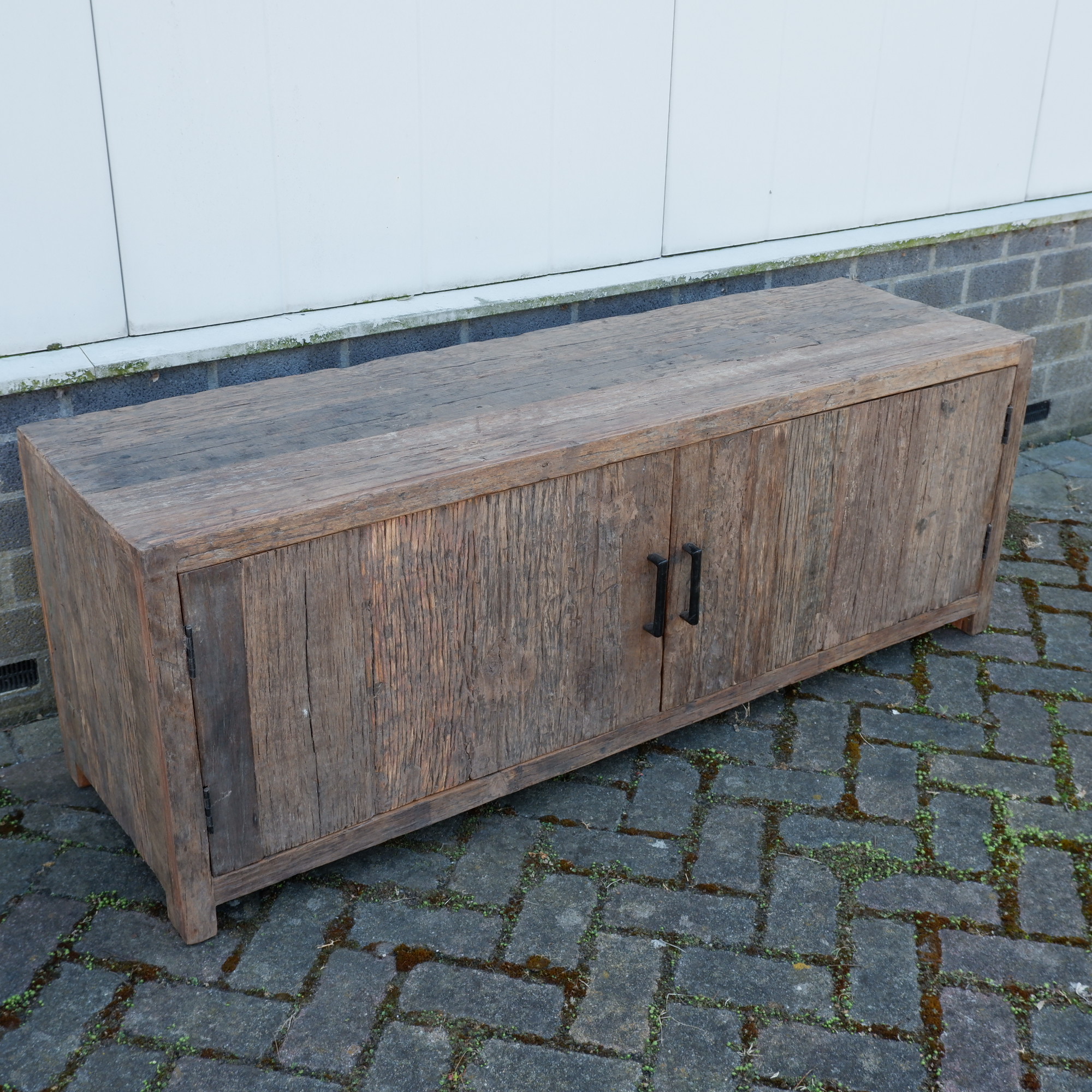Tv dressoir Monaco 2 deuren oud vergrijsd hout VERWACHT 1 JULI - Afbeelding 15