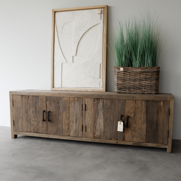 be-uniq tv dressoir wenen 4 deuren vergrijsd hout hoog 55 cm breed 180 cm diep 45 cm barnwood truckwood railway wood tv meubel 20