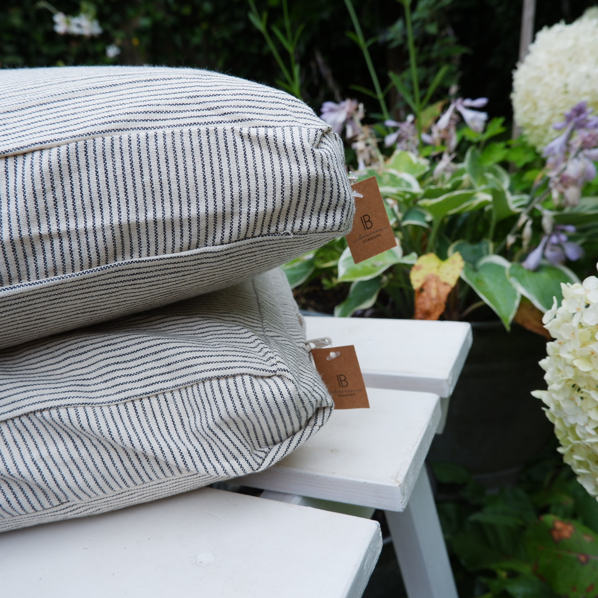 Box kussenhoes 45x45 katoen naturel-zwart streepje Lina - Afbeelding 6