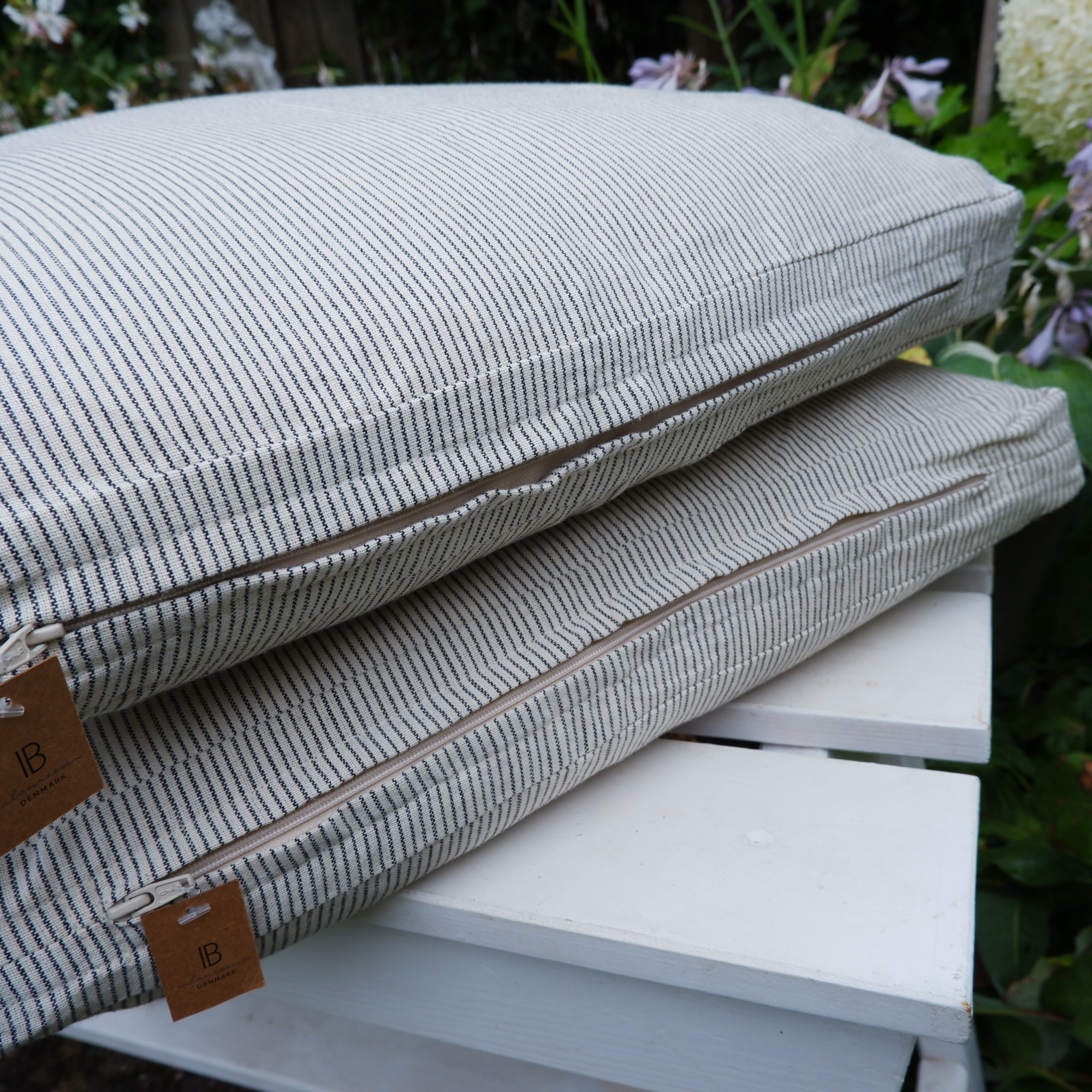 Box kussenhoes 45x45 katoen naturel-zwart streepje Lina - Afbeelding 7