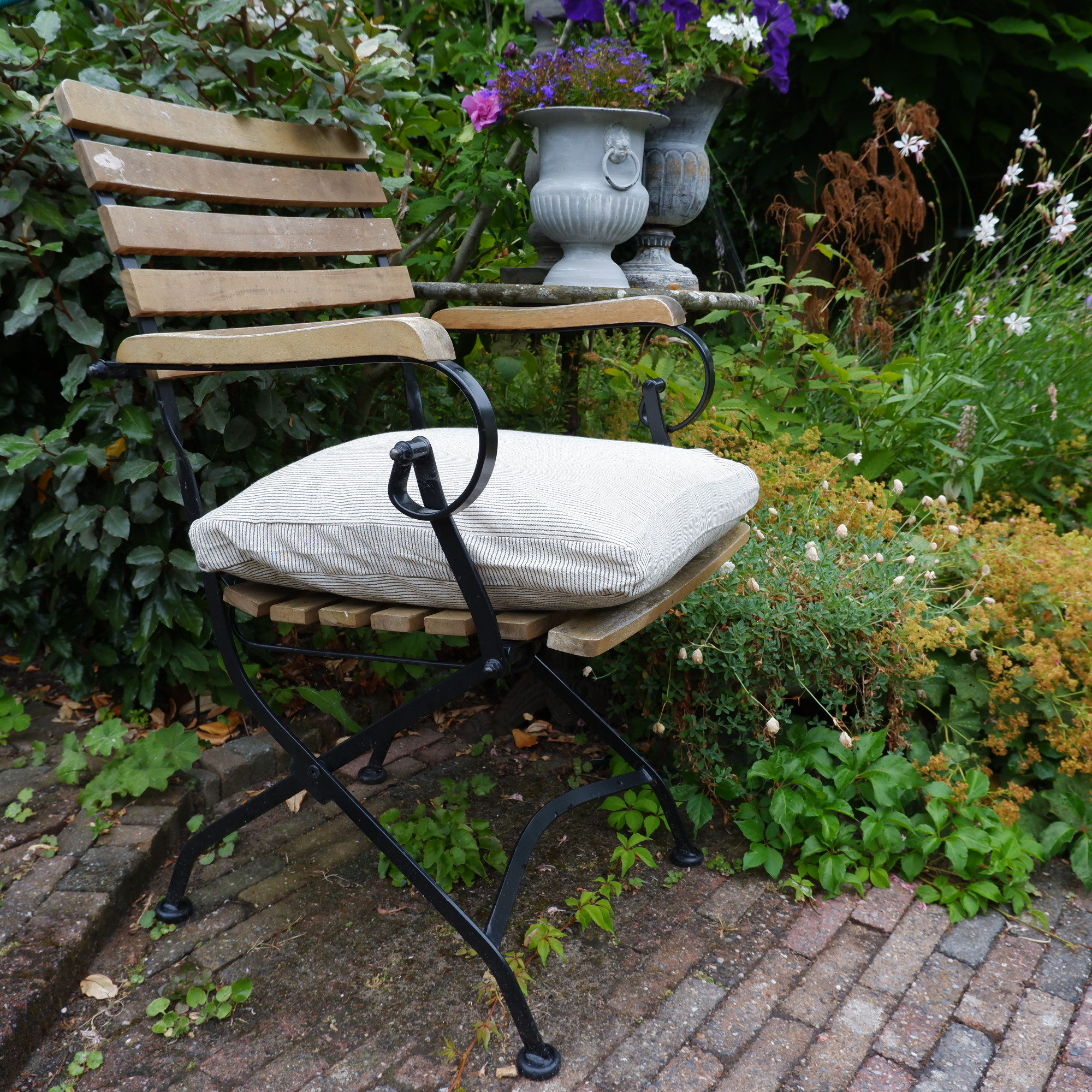 Box kussenhoes 45x45 katoen naturel-zwart streepje Lina - Afbeelding 4