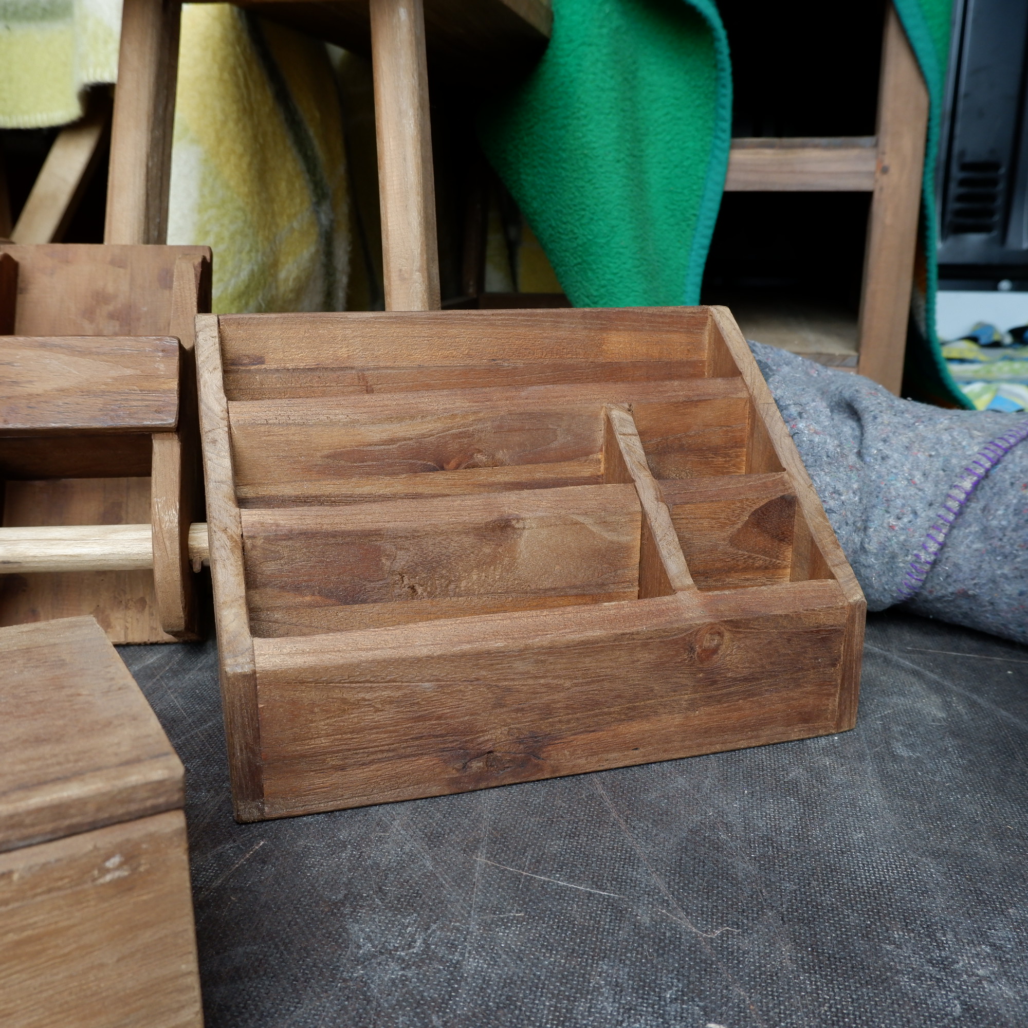Magazine houder Organizer oud teak - Afbeelding 6